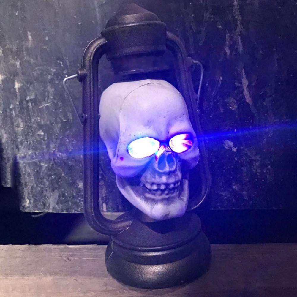 Halloween Scary Props Skull Head Lantern Haunted House Escape Room Decoration Prank Toy for Parties